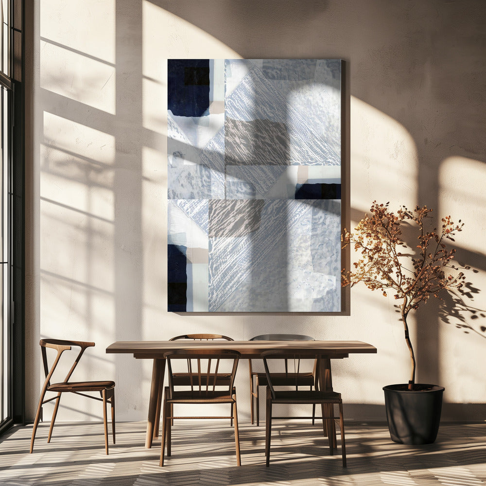 Fragmentierte Form in Weiß | Leinwand