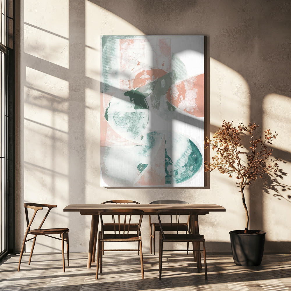 Pastelltöne mit organischen Formen | Leinwand