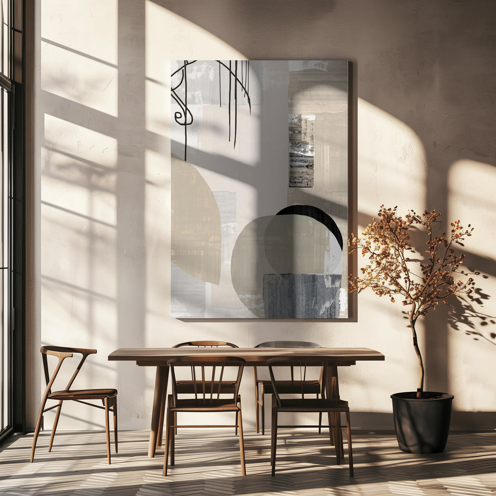 Monochrome Fluidität | Leinwand
