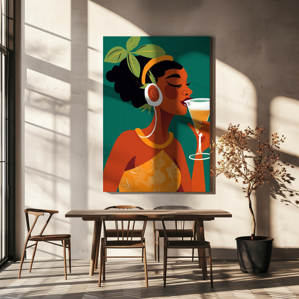 Trinken in den Tropen | Leinwand