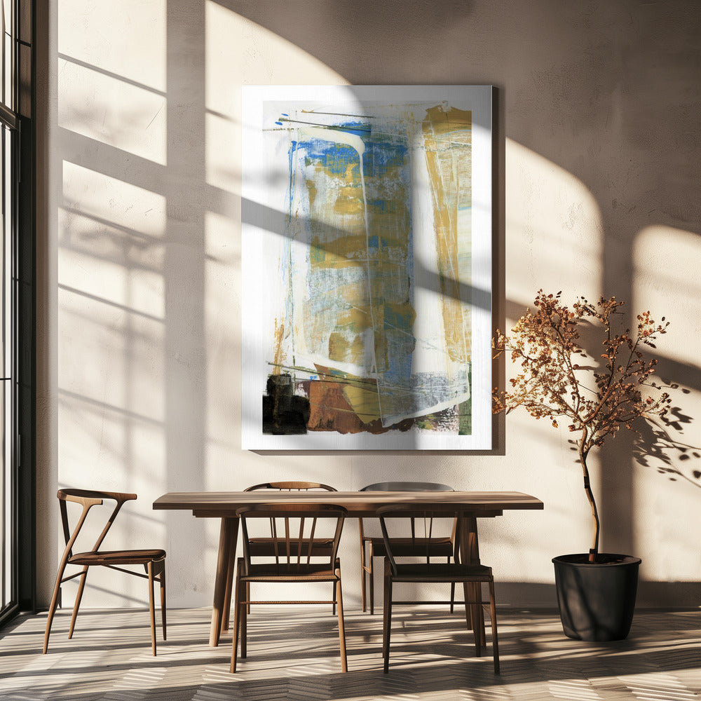 Erdtöne und leuchtendes Blau | Leinwand