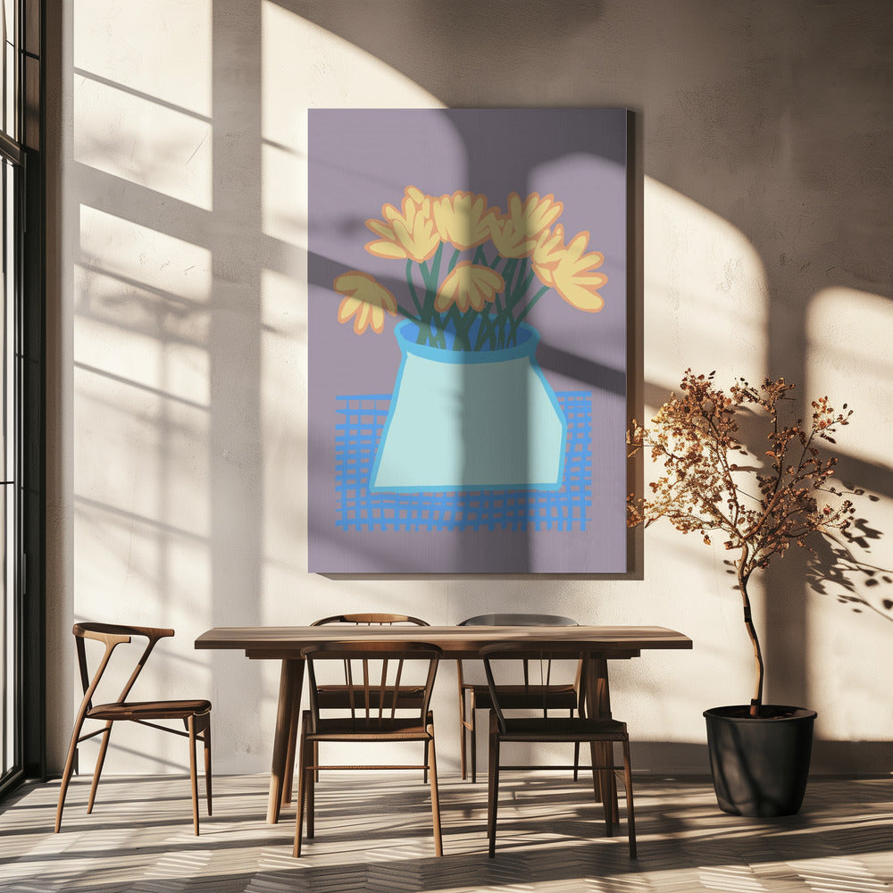 Gänseblümchen in Vase | Leinwand