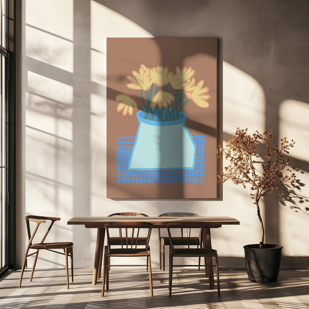 Gänseblümchen in Vase | Leinwand