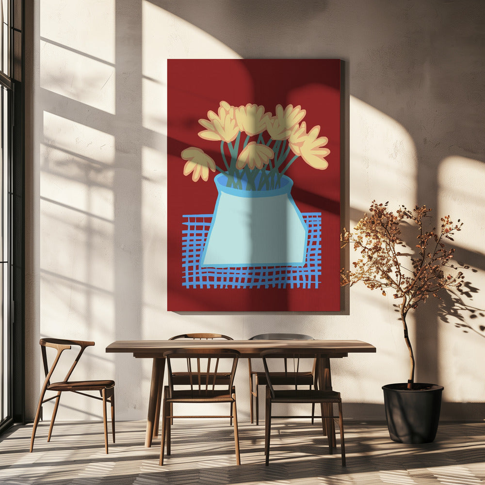 Gänseblümchen in Vase | Leinwand