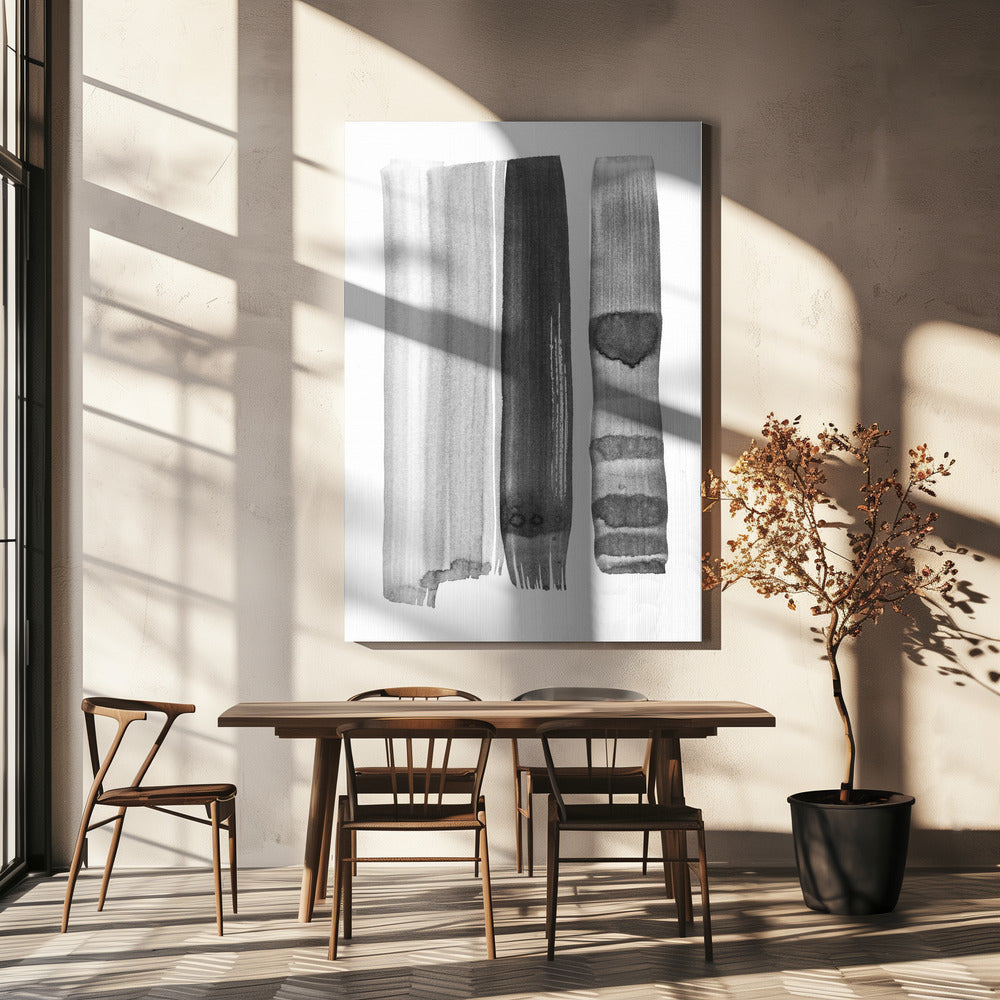 Monochrome Striche | Leinwand