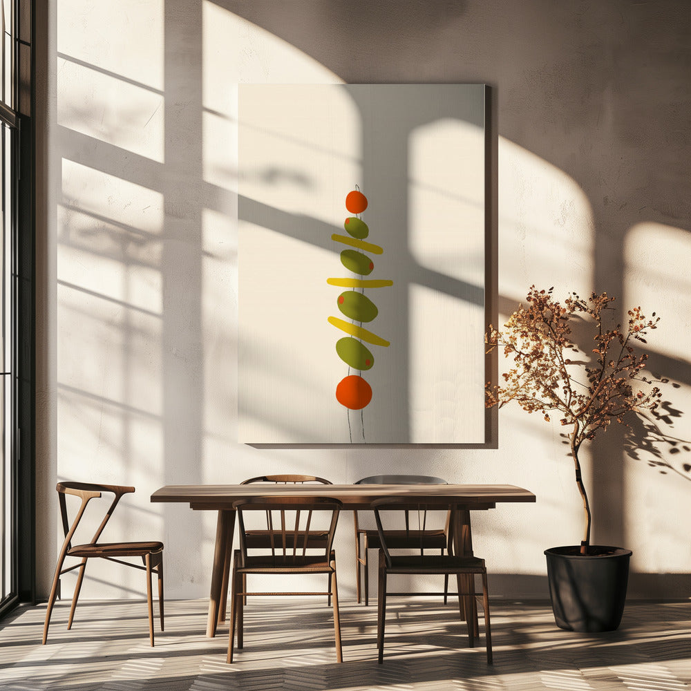 A Skewer with Olives and Tomatoes | Canvas