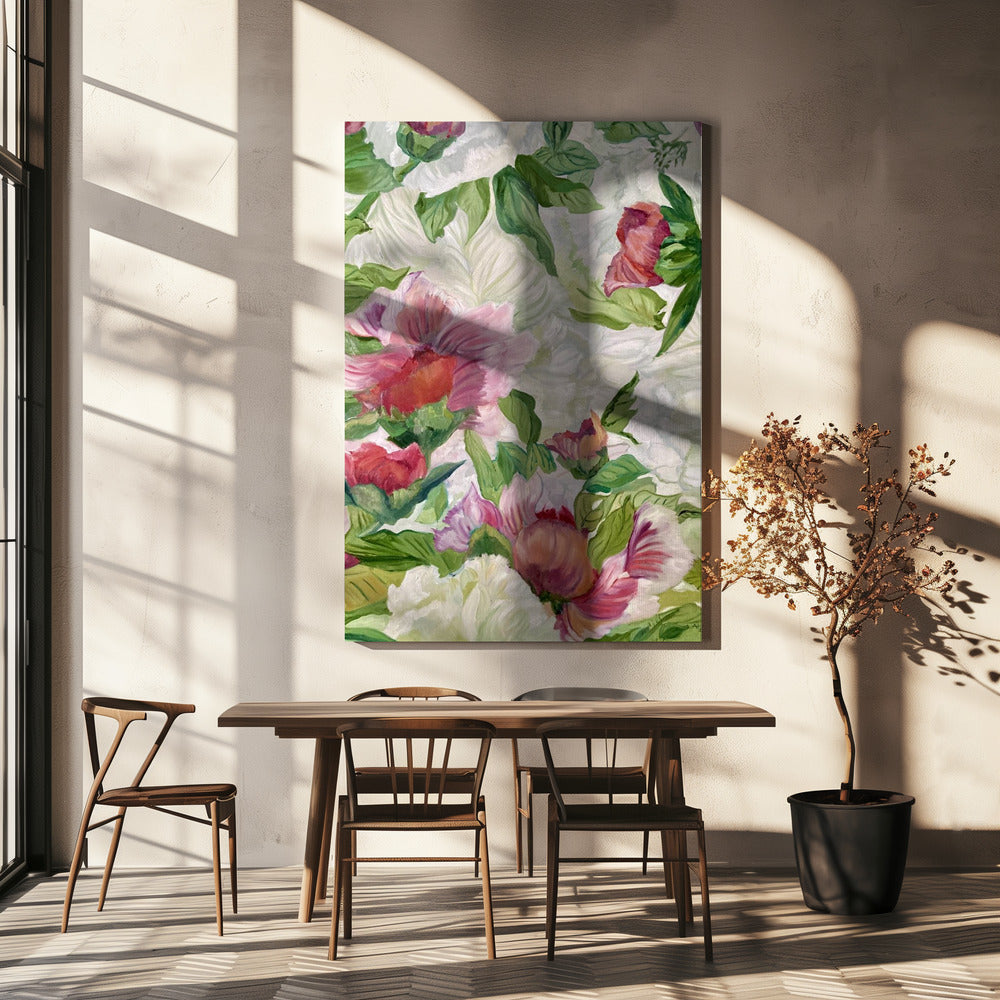 Lebendiges Blumenkunstwerk | Leinwand