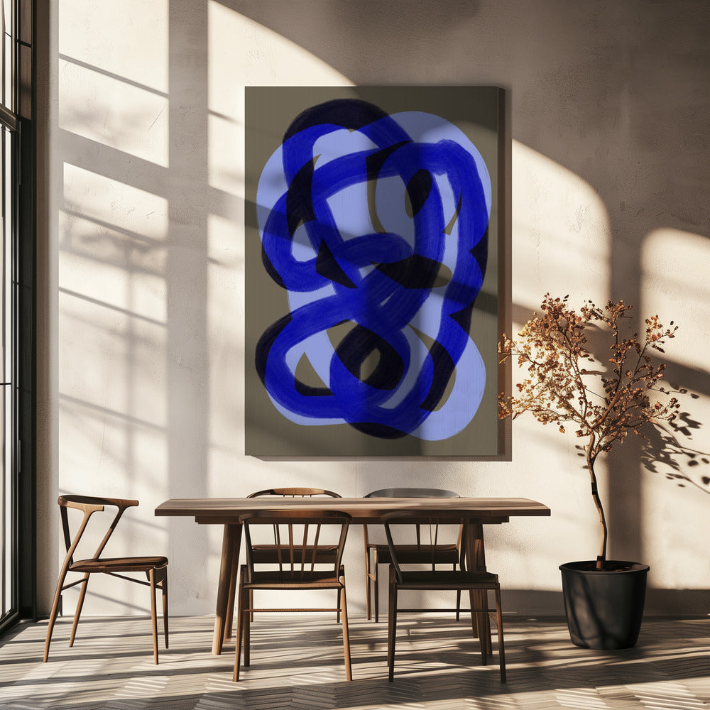 Blaue verschlungene Pfade | Leinwand