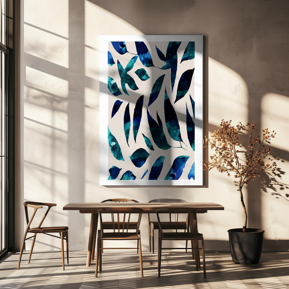 Indigo Leaf Fall | Leinwand