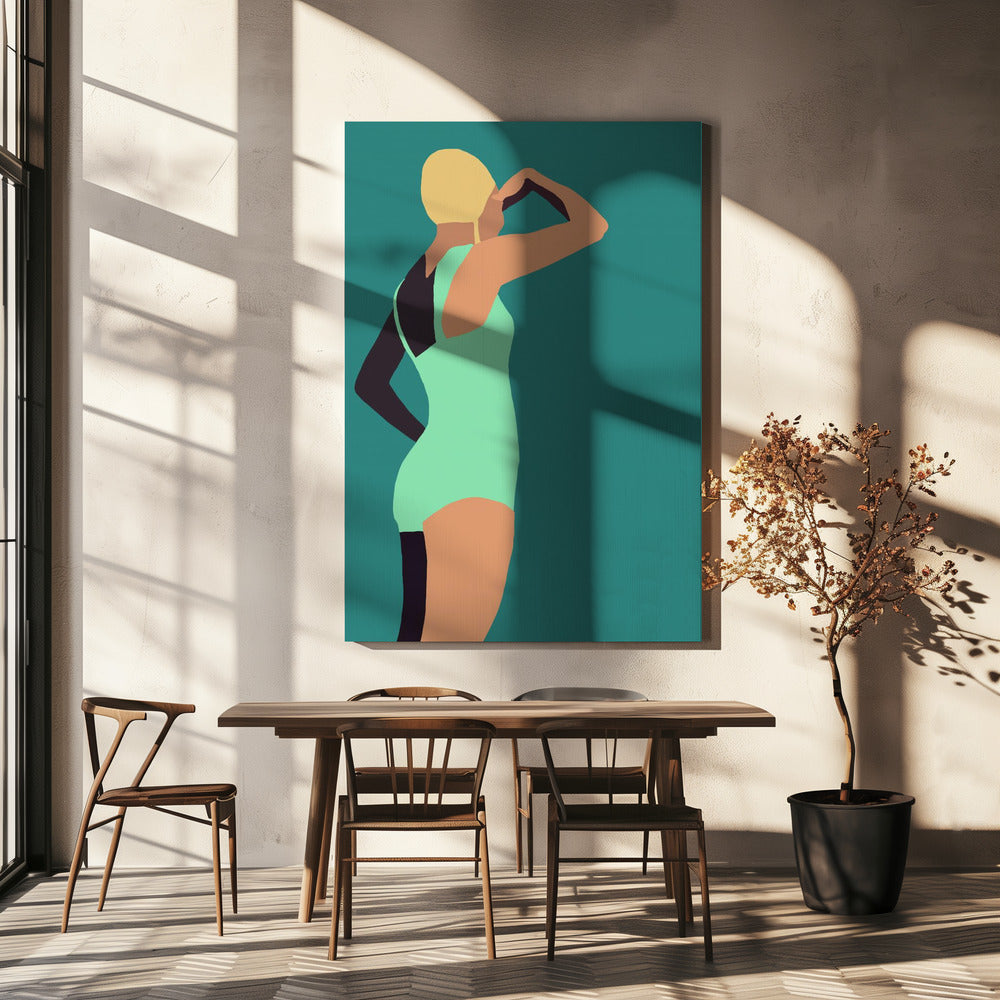 Vintage Schwimmer Poster | Leinwand