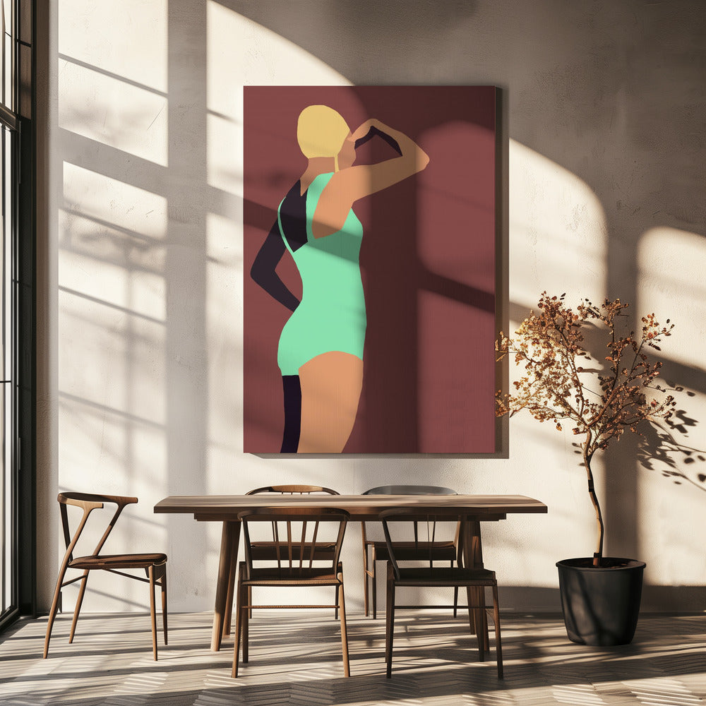 Vintage Schwimmer Poster | Leinwand