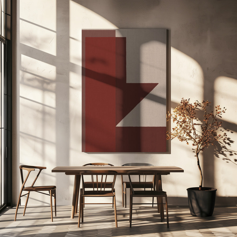 Rote geometrische Komposition | Leinwand