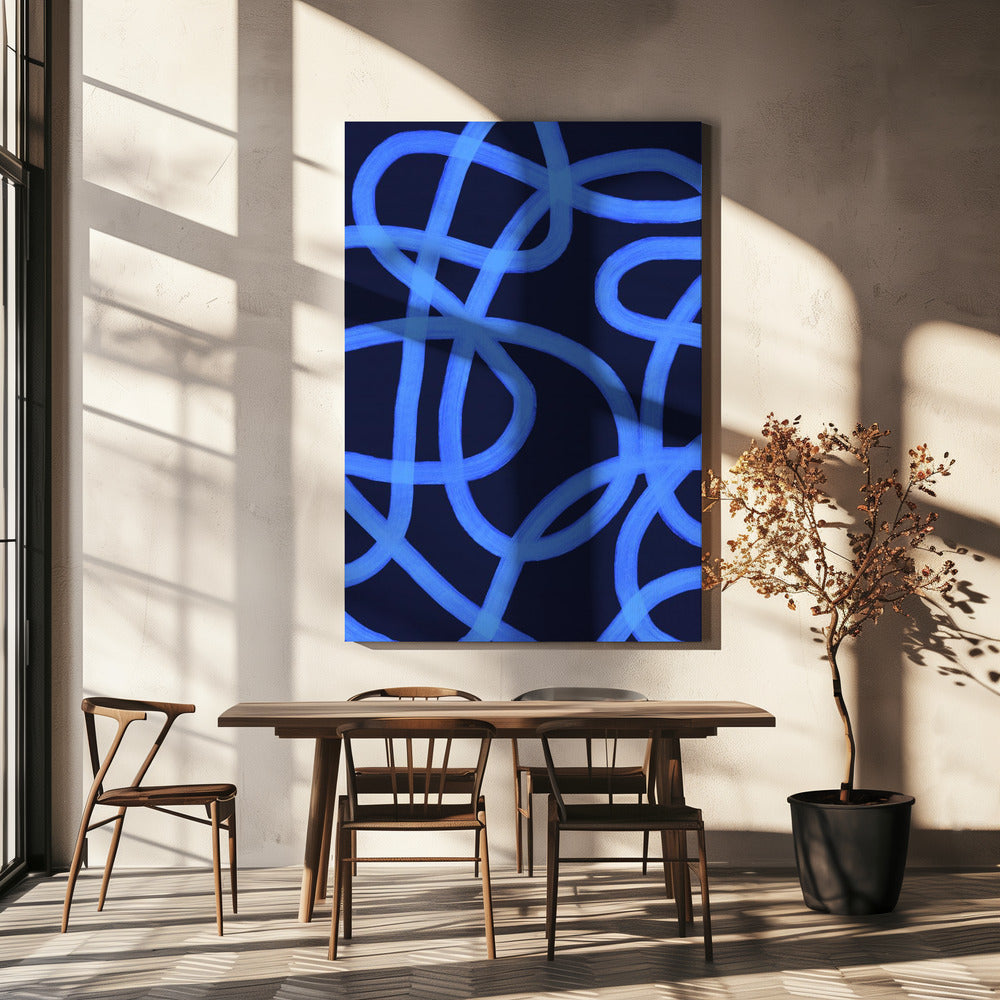 Blaue Labyrinthpfade | Leinwand