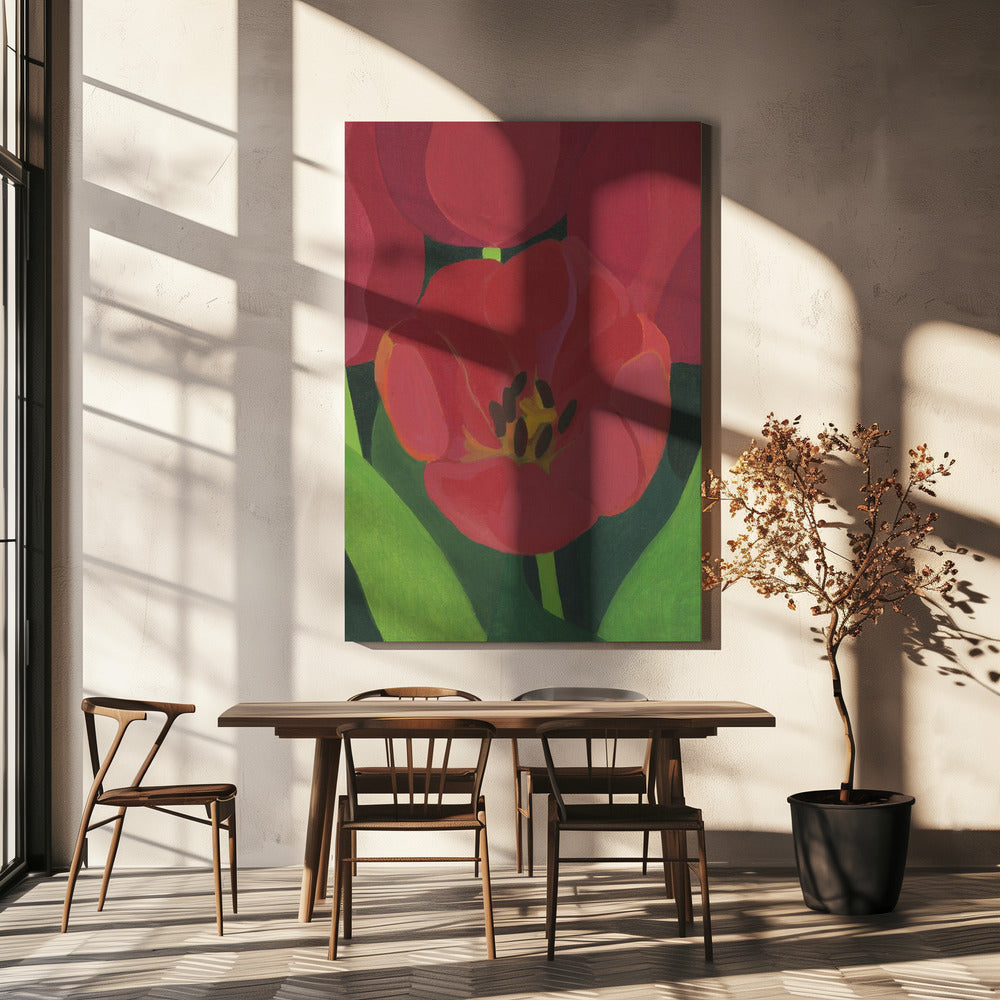 Leichte rote Tulpen | Leinwand
