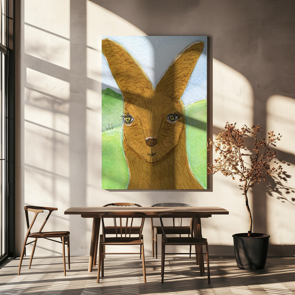 Känguru Wallaby Gesicht Kinderzimmer | Leinwand