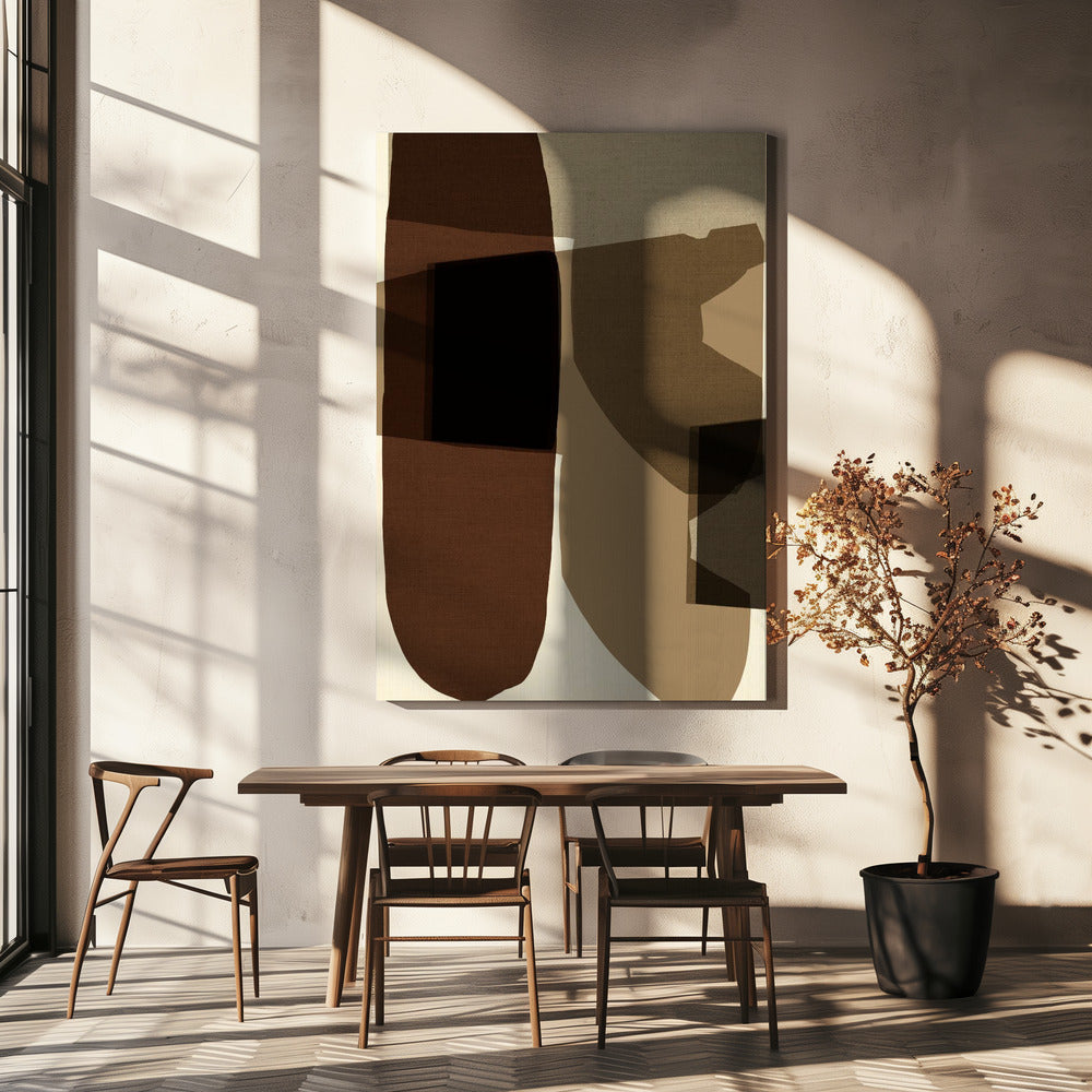 Geometrische Formen und Erdtöne | Leinwand