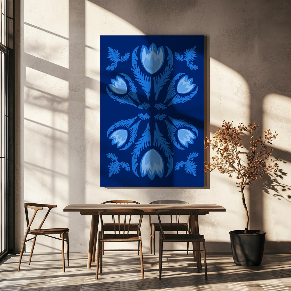Grafische Blumen Leuchtende Tulpen | Leinwand
