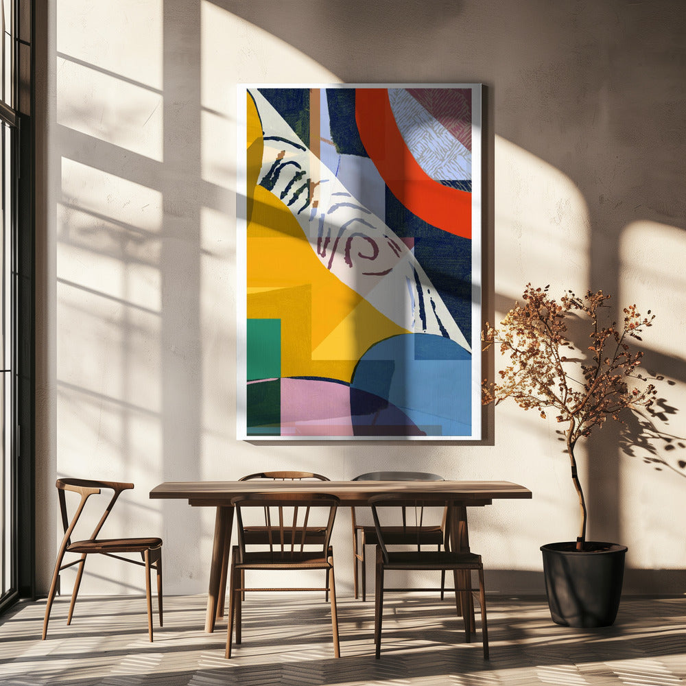 Lebendige Komposition geometrischer Formen | Leinwand