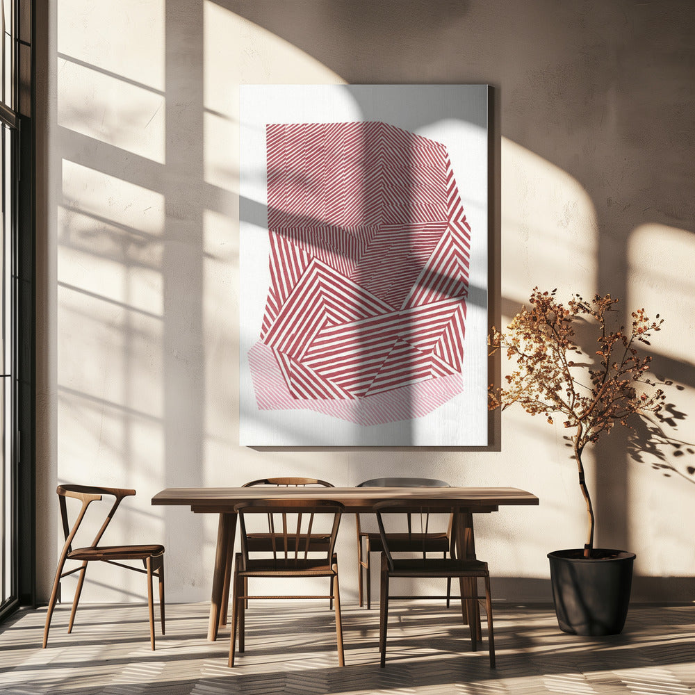 Gestreifte geometrische Form | Leinwand