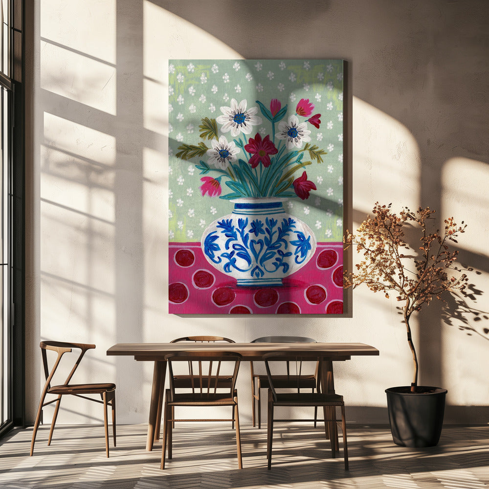 Blumen in der Vase Stillleben | Leinwand