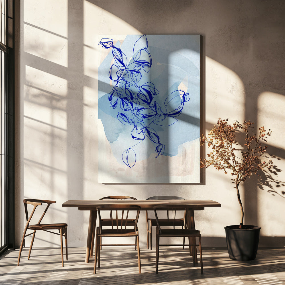 Blaue Weinrebe Eleganz | Leinwand