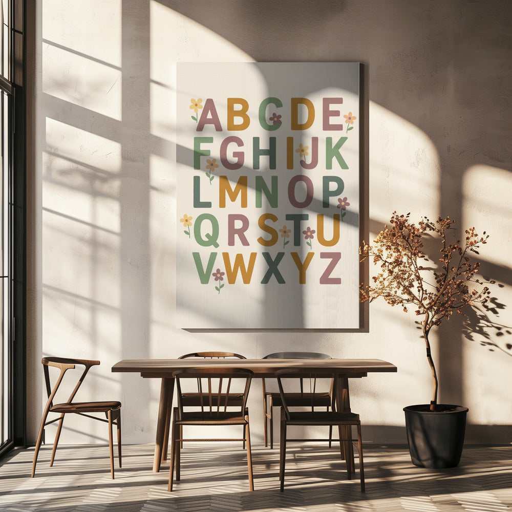 Florales Alphabet Freude | Leinwand