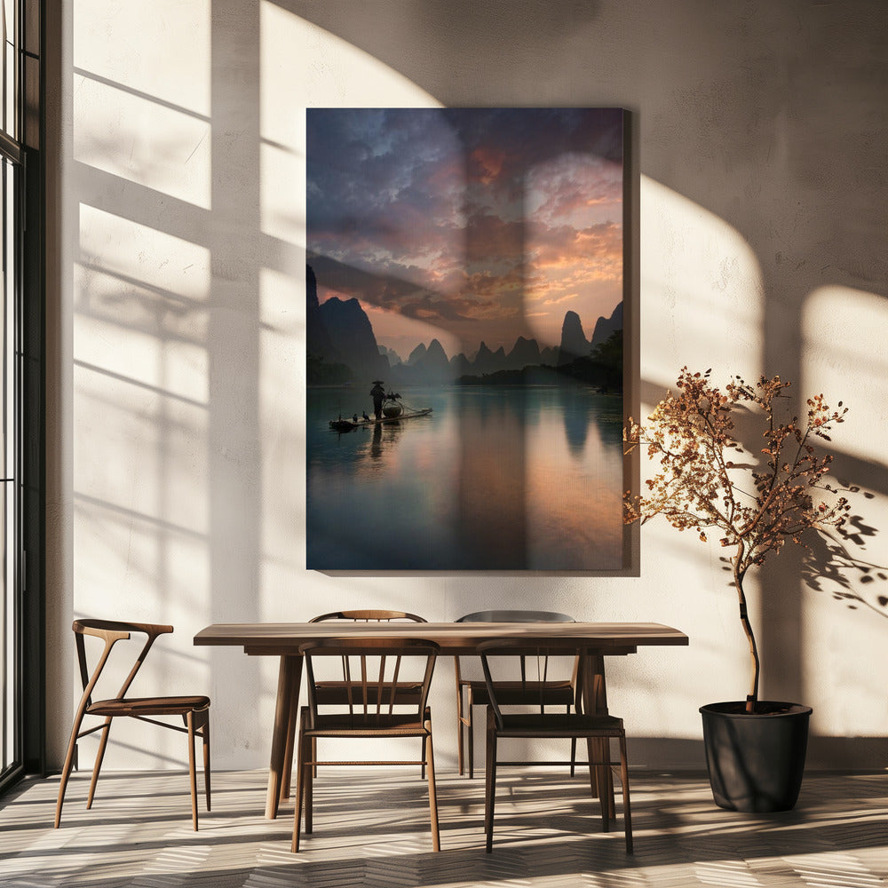 Sonnenaufgang am Li-Fluss | Leinwand