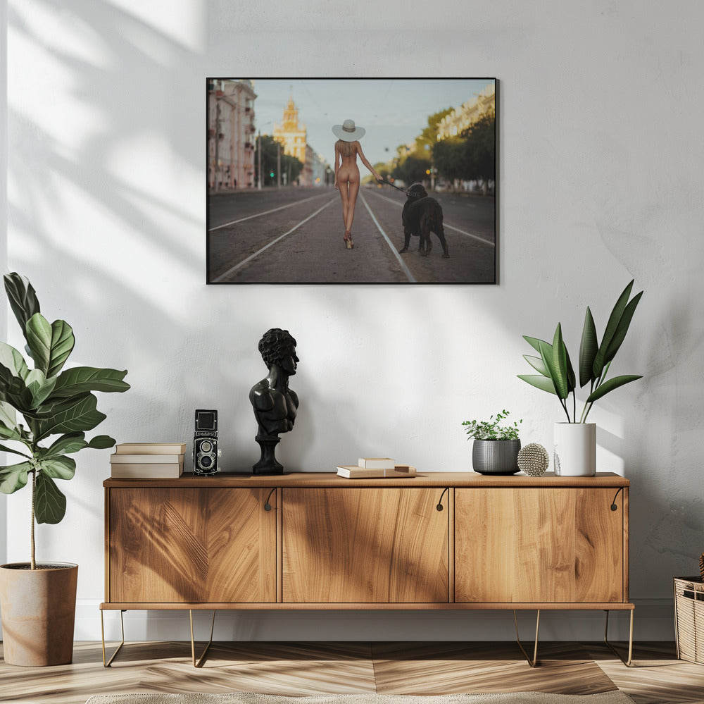 Dame mit ihrem Hund | Poster