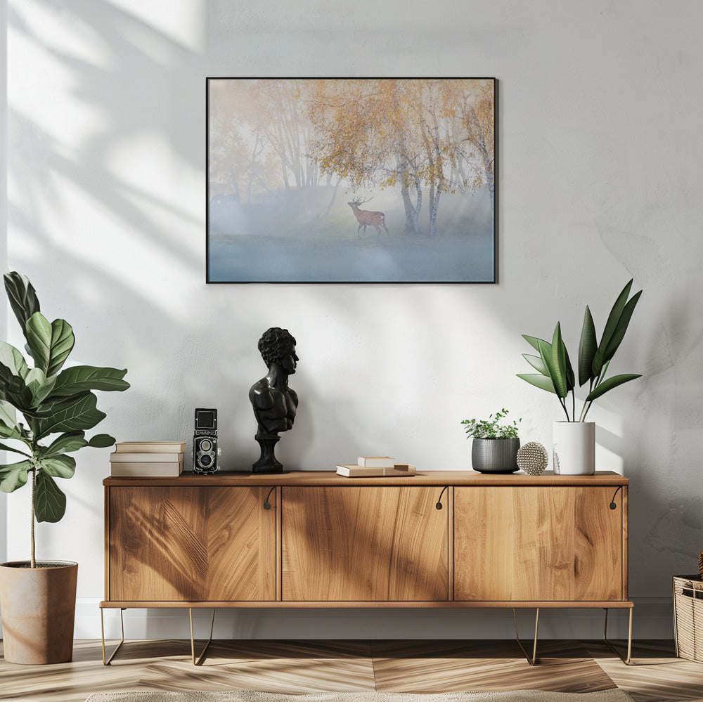 Elch im Nebel verloren | Poster
