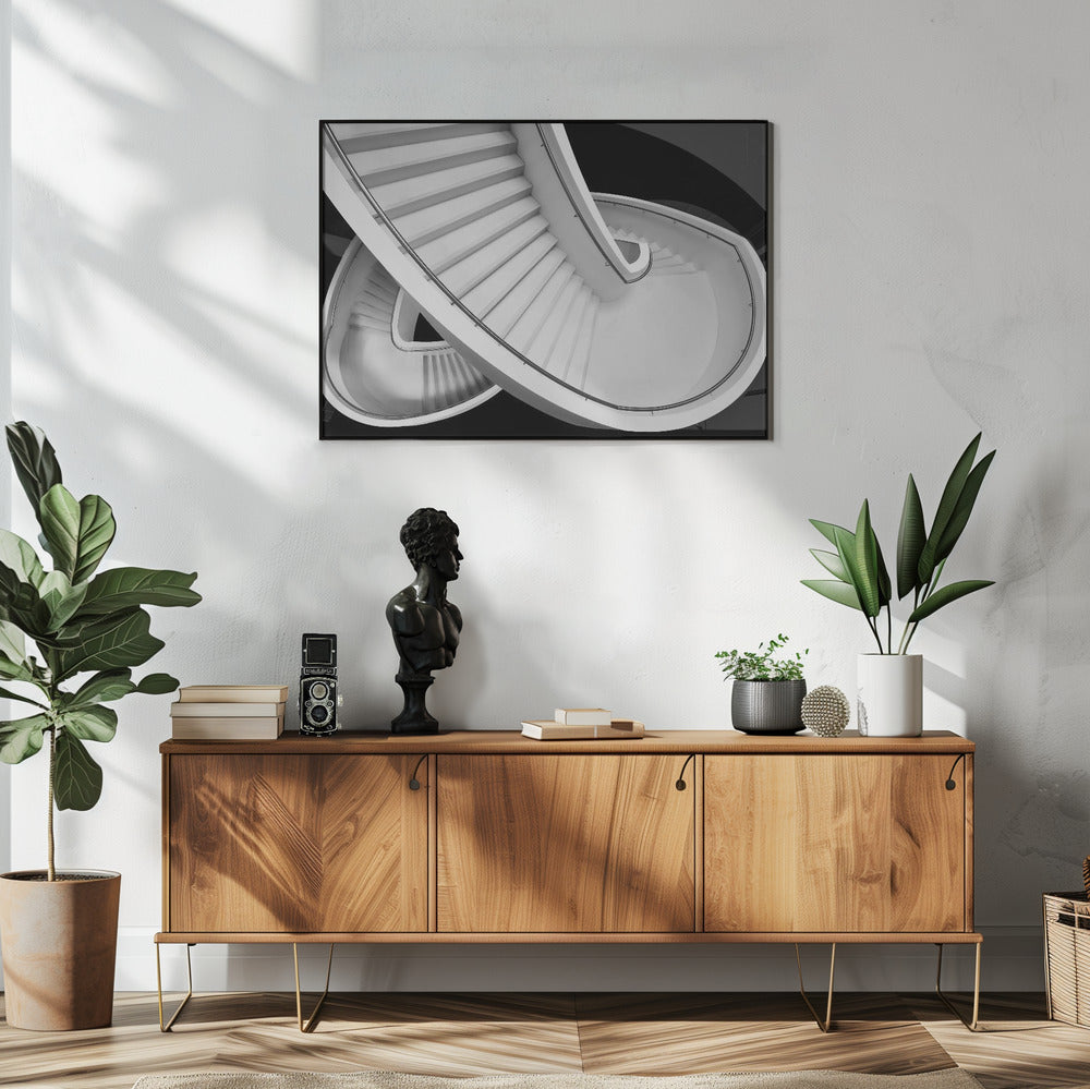 B&W staircase | Poster