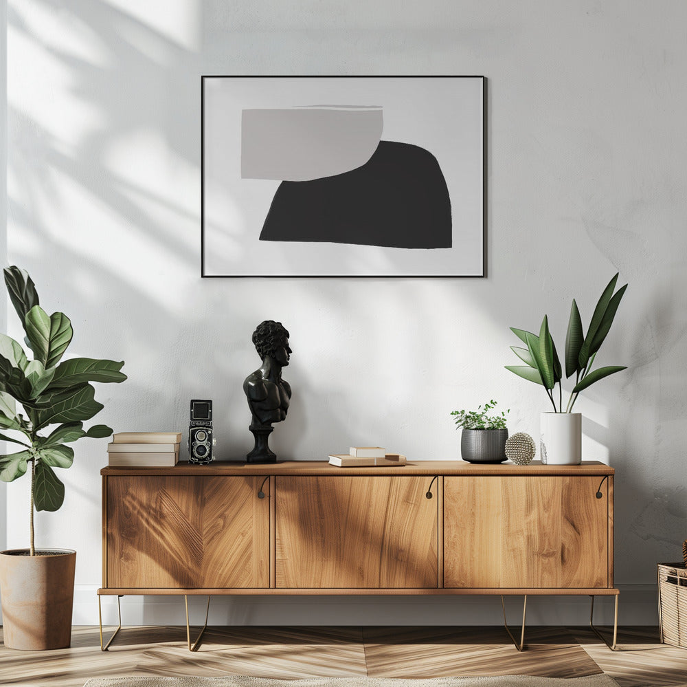 Monochrome organische Formen | Poster
