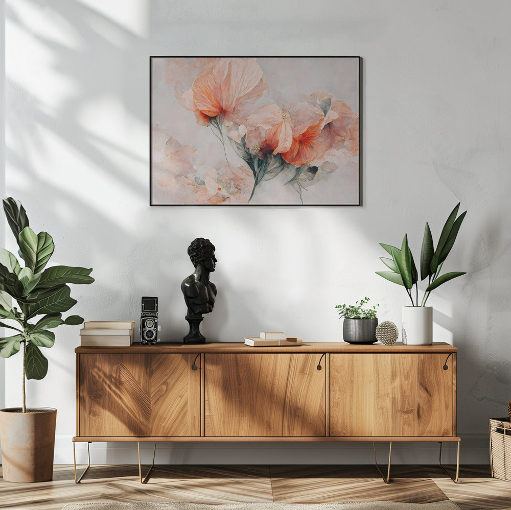 Blüten in Koralle | Poster