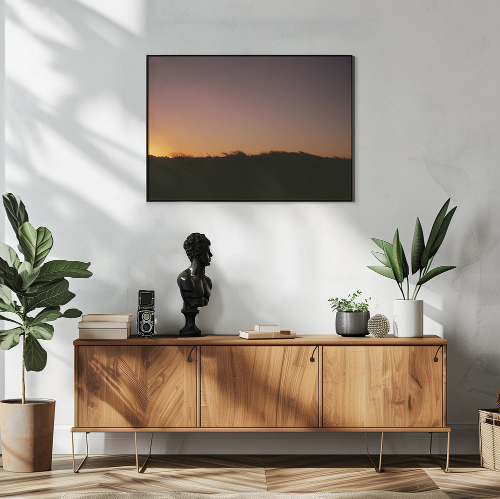 Dünengras Sonnenuntergang Horizontal | Poster