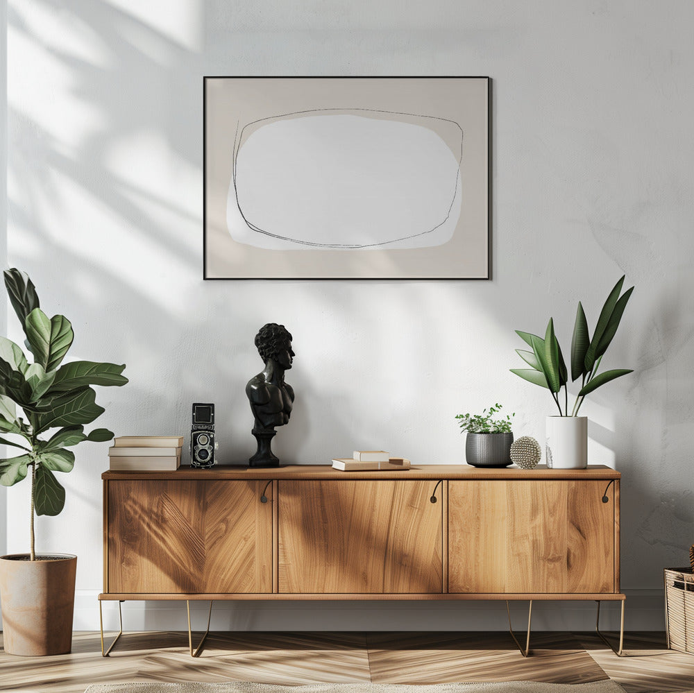 Unregelmäßige, überlappende Formen in neutralen Tönen | Poster