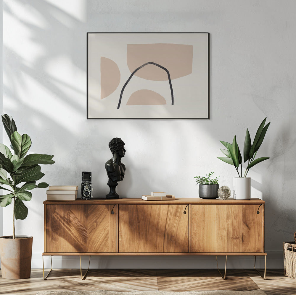 Geometrische Formen in Erdtönen | Poster
