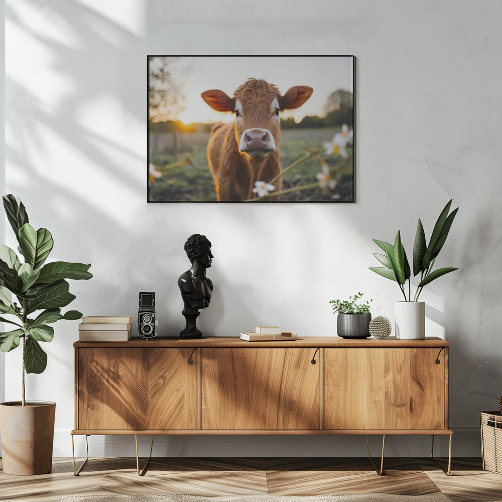 Kuh bei Sonnenaufgang | Poster