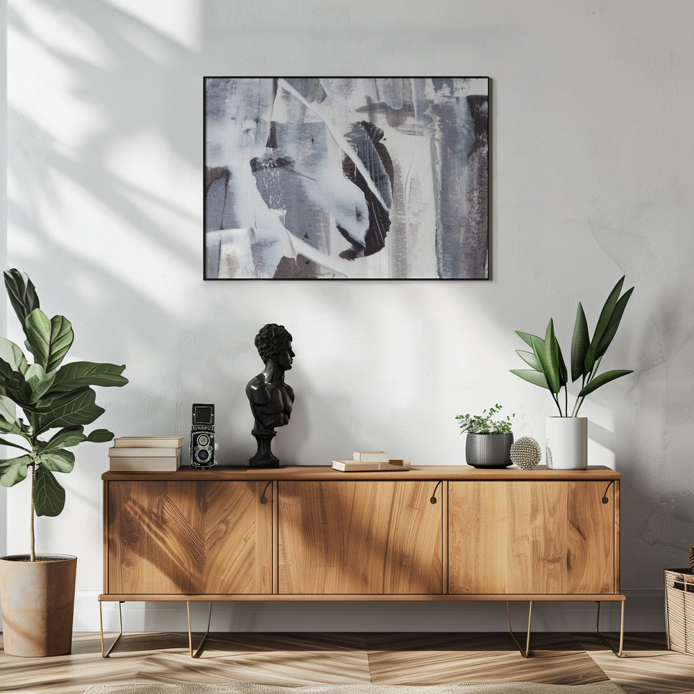 Monochrome Pinselstriche | Poster
