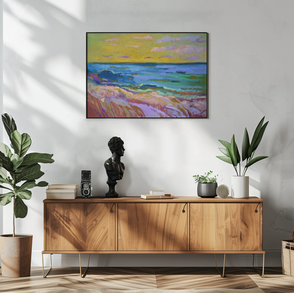 Küstenlandschaft bei Sonnenuntergang | Poster