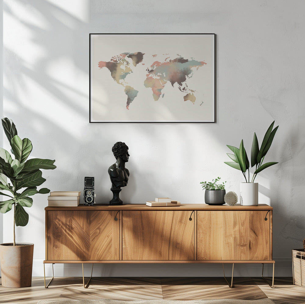 Aquarell Weltkarte | Poster
