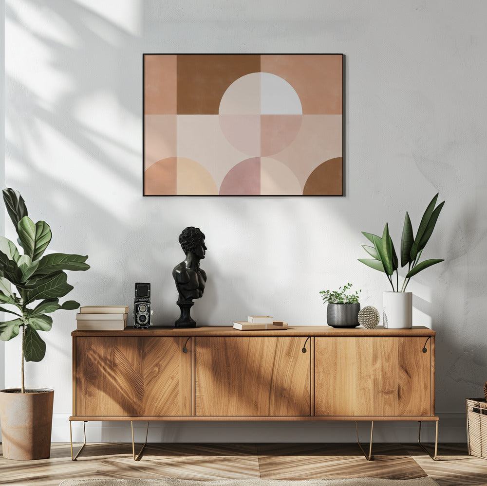 Geometrische Formen mit warmen Erdtönen | Poster