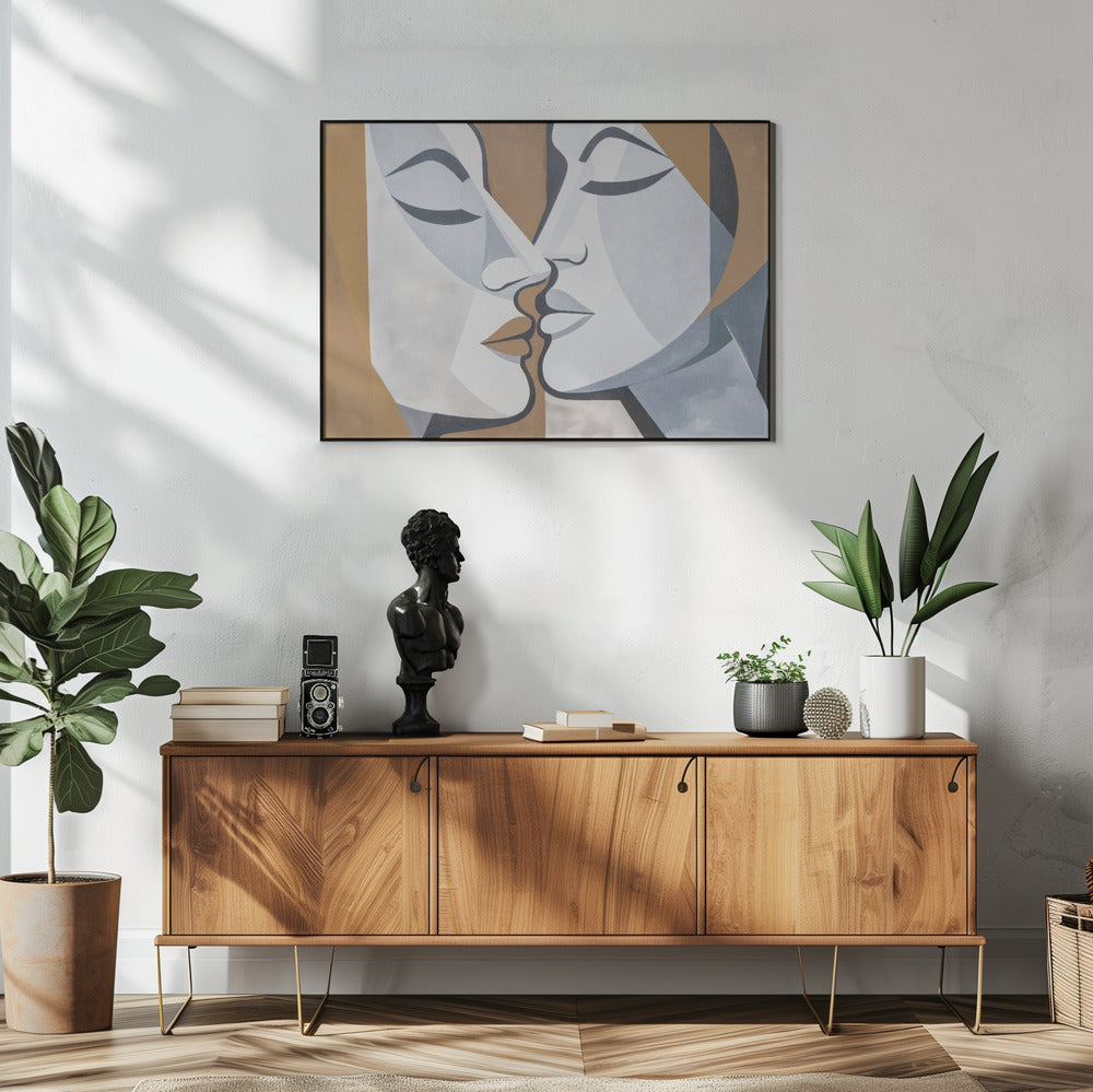 Ein Kuss Braun Grau | Poster