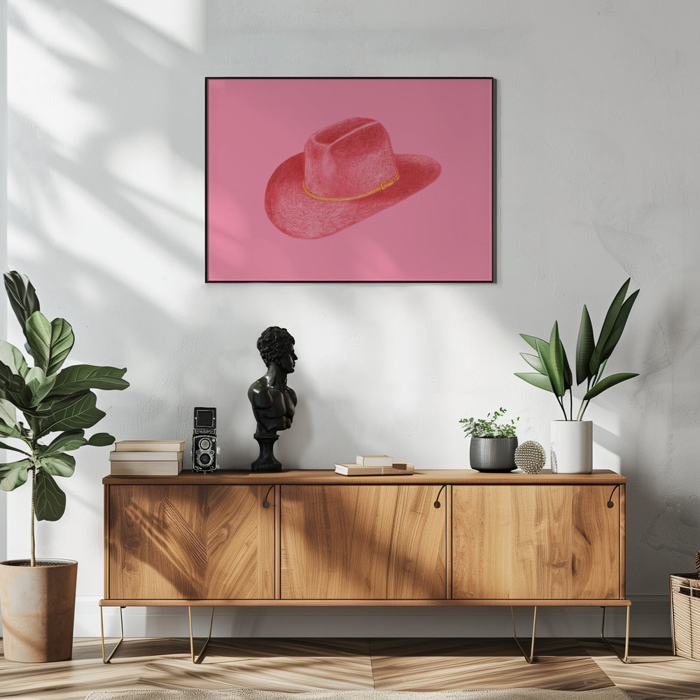 Roter Stetson auf Pink | Poster