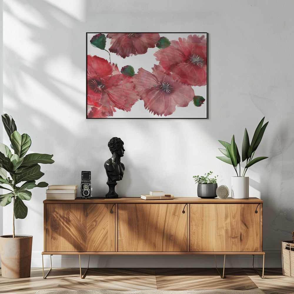 Große rote Blumen 1 | Poster