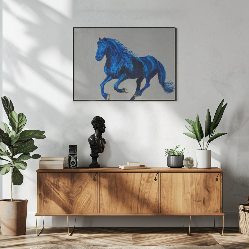 Ein blaues Pferd | Poster
