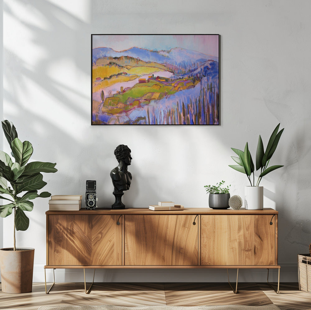 Bunte Hügellandschaft | Poster