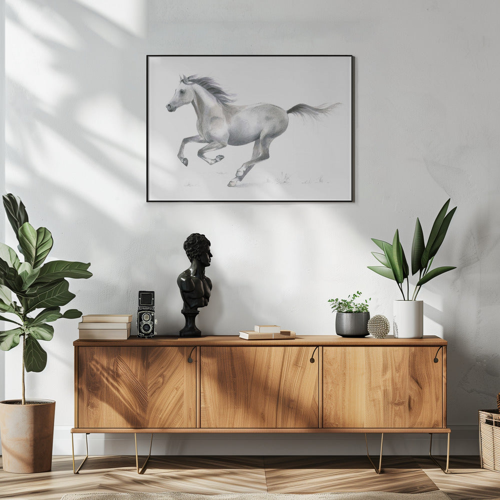 Dynamische Anmut eines galoppierenden Pferdes | Poster