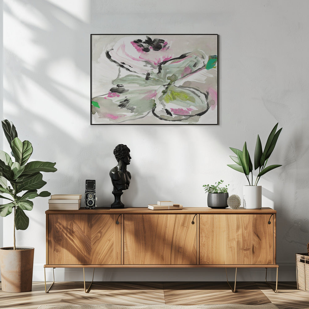 Abstrakte lila violette rosa Farbtöne Blumen 1 | Poster
