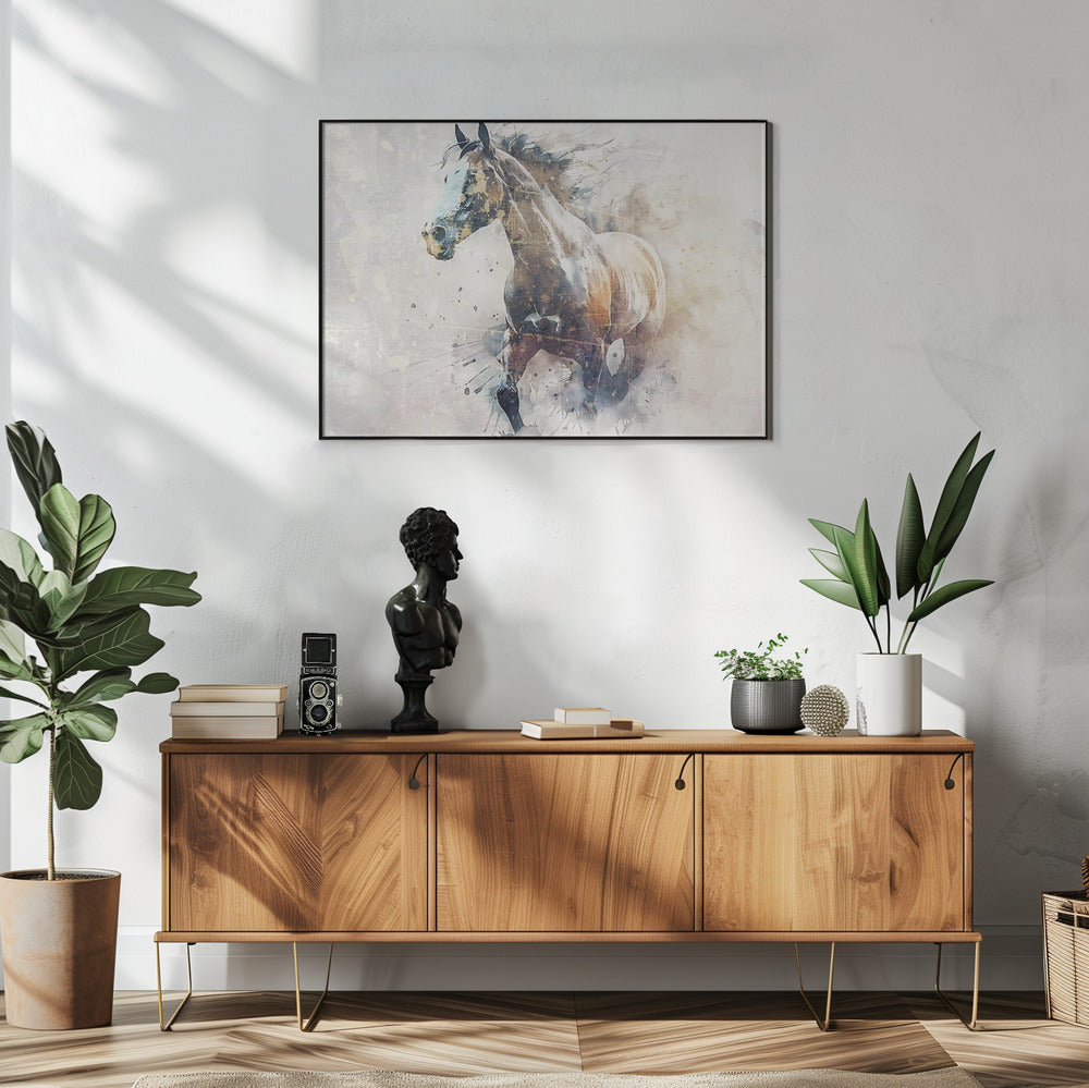 Pferd Tier Vintage Kunst Illustration Wandkunst 09 | Poster