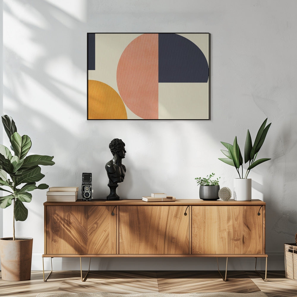 Regenbogen Plus Formen Blau Senf2 | Poster