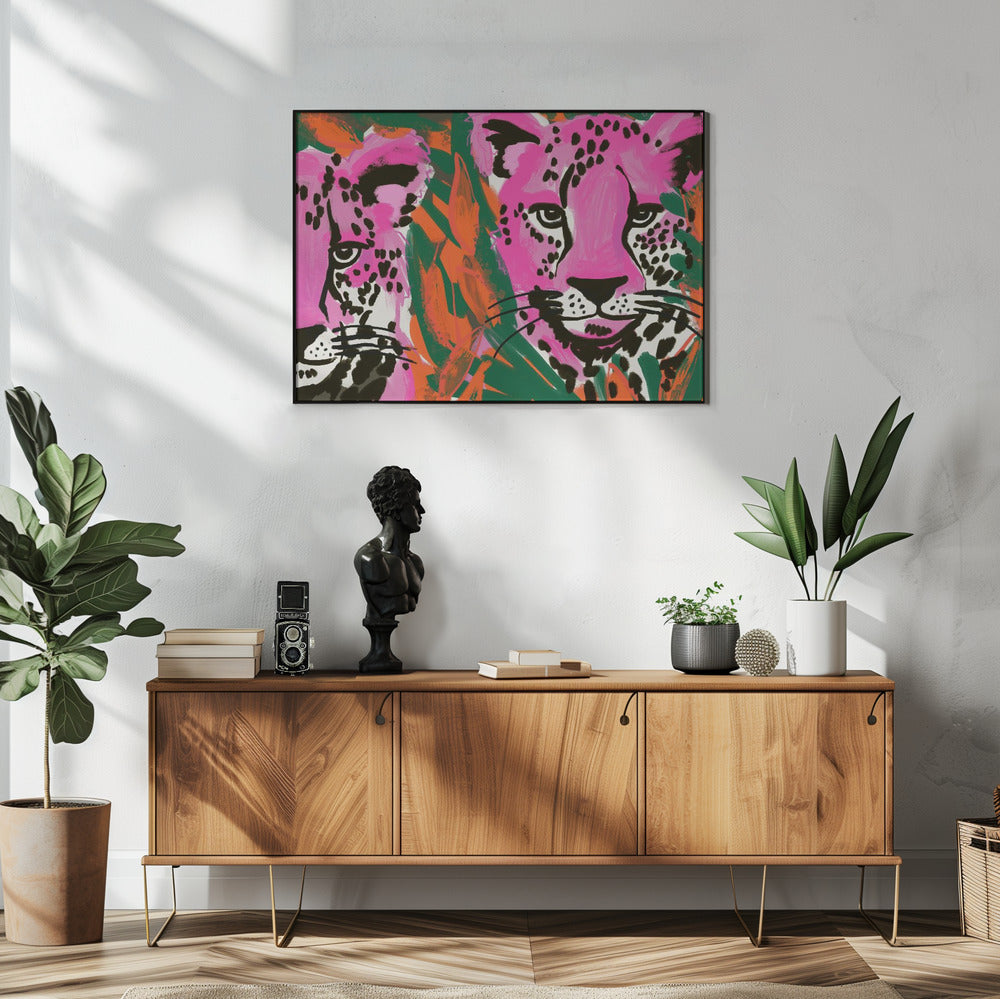 Rosa Geparden-Duo | Poster